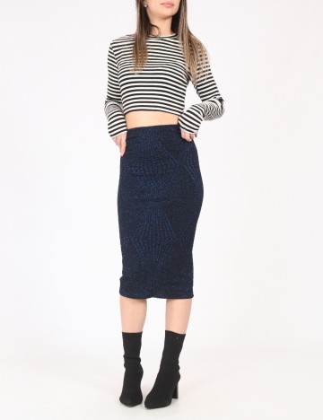 Fusta Zara, negru/albastru