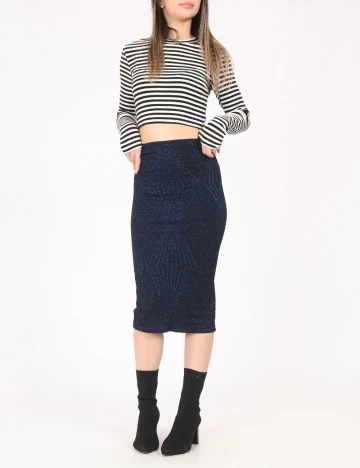 Fusta Zara, negru/albastru