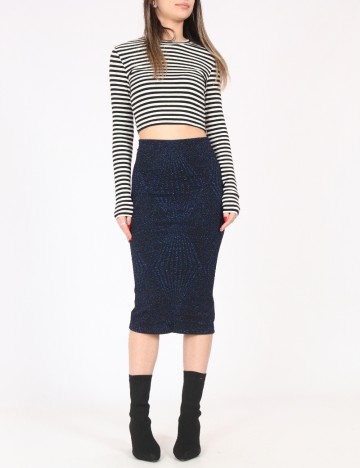 
						Fusta Zara, negru/albastru