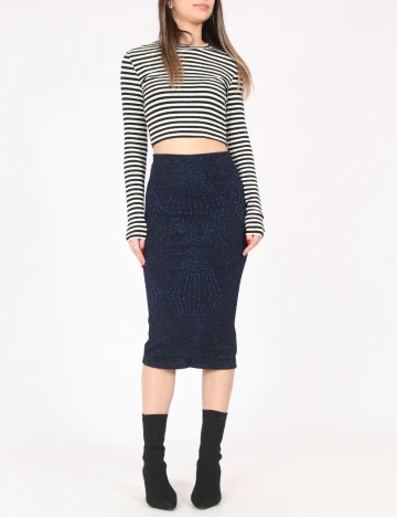 Fusta Zara, negru/albastru