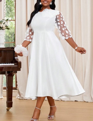 
						Rochie medie SHEIN CURVE, alb