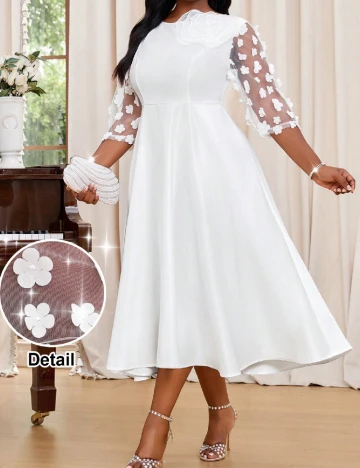 Rochie medie SHEIN CURVE, alb