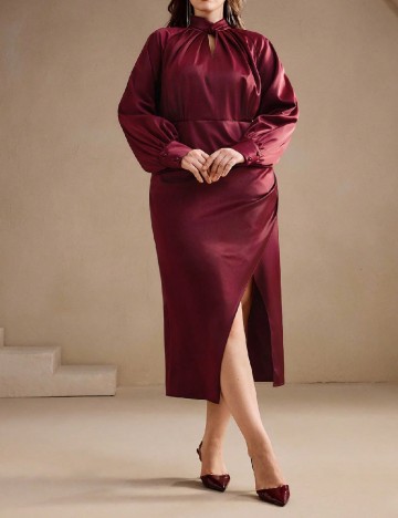 Rochie medie Anewsta Curve, visiniu