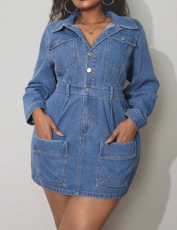 Rochie scurta SHEIN CURVE, albastru