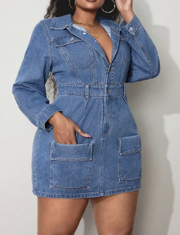 Rochie scurta SHEIN CURVE, albastru