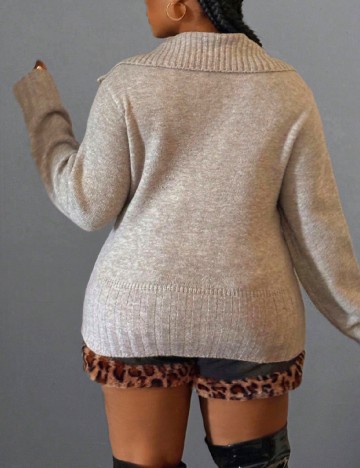 Bluza SHEIN CURVE, maro deschis