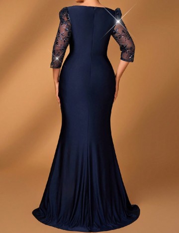 Rochie lunga SHEIN CURVE, bleumarin