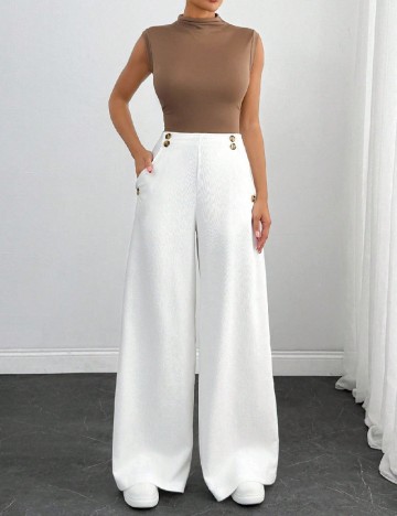Pantaloni SHEIN, alb