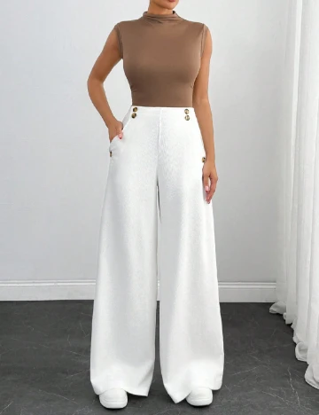 Pantaloni SHEIN, alb