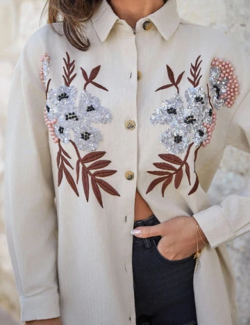 Camasa Oversize SHEIN, crem