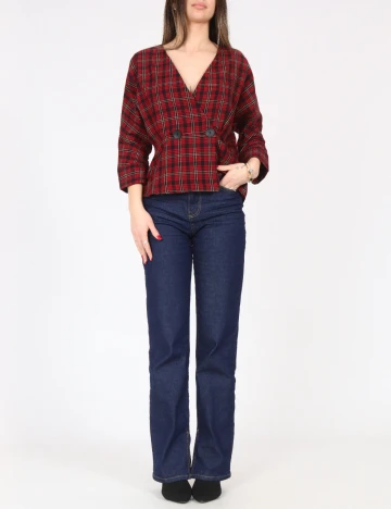 Bluza Bershka, negru/rosu