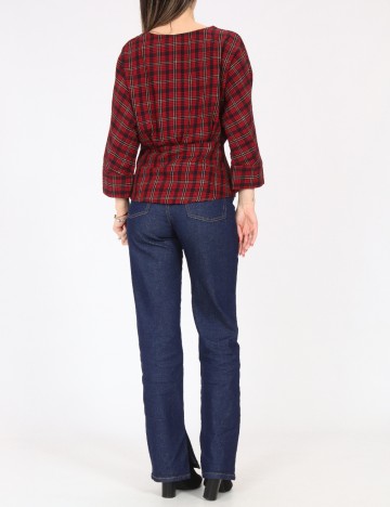 Bluza Bershka, negru/rosu