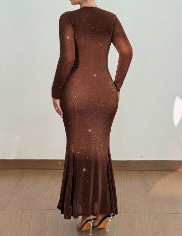 Rochie lunga SHEIN CURVE, maro