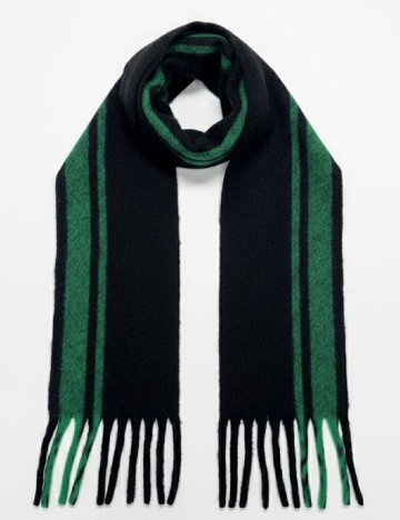 
						Fular Zara, negru/verde