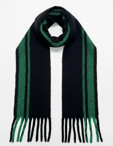 Fular Zara, negru/verde