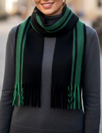 Fular Zara, negru/verde