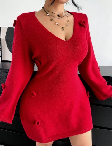 Rochie scurta SHEIN CURVE, rosu