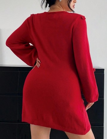 Rochie scurta SHEIN CURVE, rosu