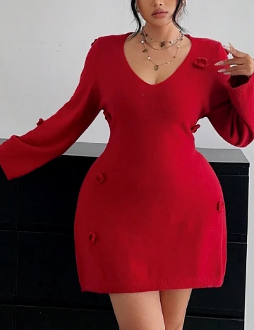 Rochie scurta SHEIN CURVE, rosu