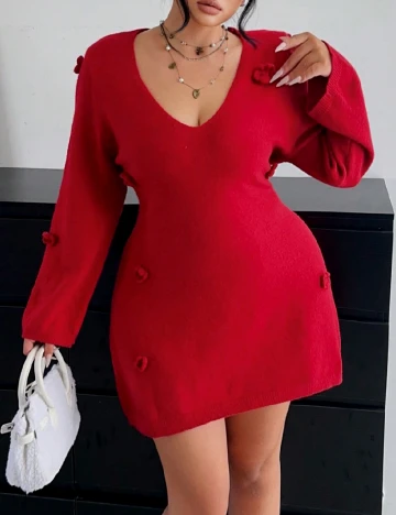 Rochie scurta SHEIN CURVE, rosu