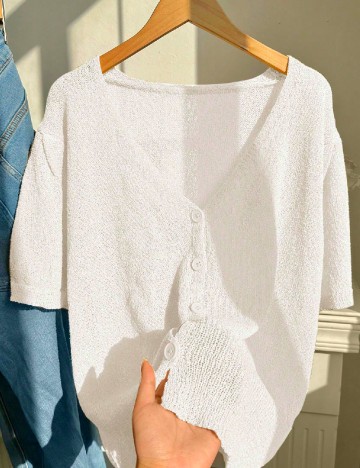 Bluza SHEIN CURVE, ecru