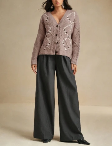 Cardigan SHEIN, maro