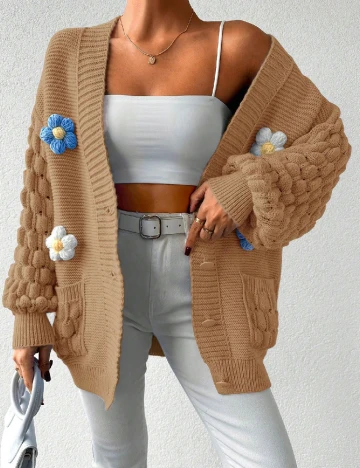 Cardigan Oversize SHEIN, maro