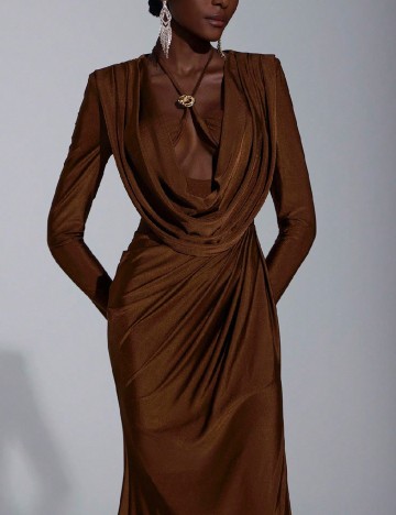 Rochie lunga SHEIN, maro