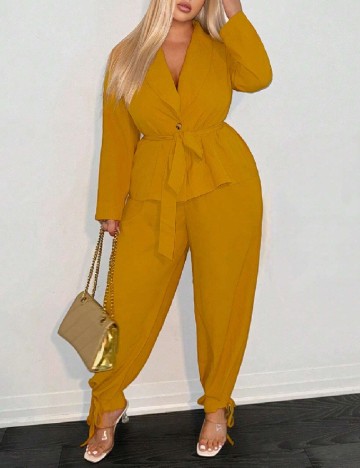 
						Compleu SHEIN CURVE, mustar