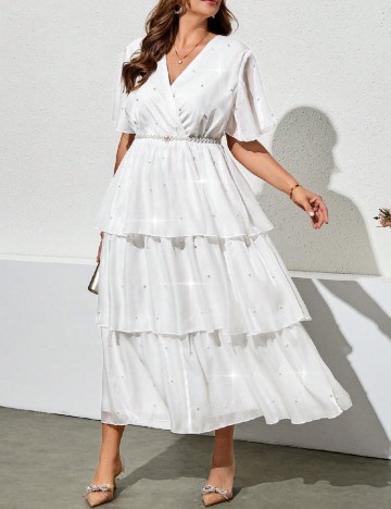 Rochie lunga SHEIN CURVE, alb