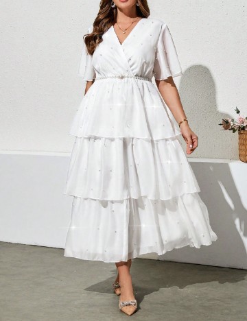 Rochie lunga SHEIN CURVE, alb