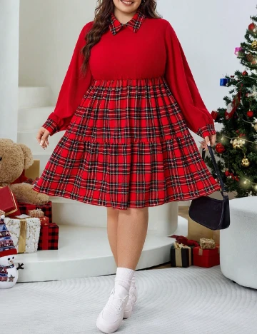 Rochie scurta SHEIN CURVE, rosu