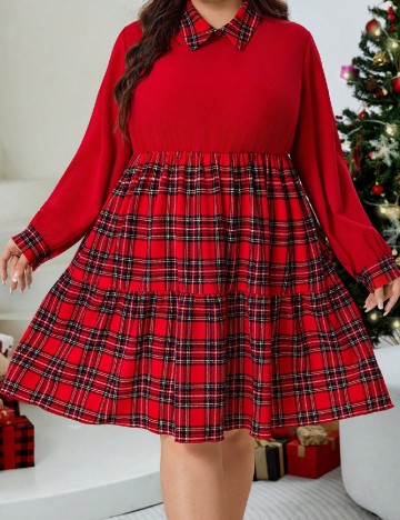 Rochie scurta SHEIN CURVE, rosu