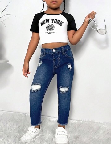 
						Blugi Shein Kids, bleumarin