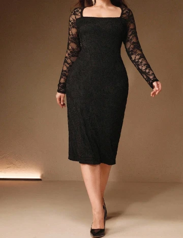 Rochie medie Anewsta Curve, negru