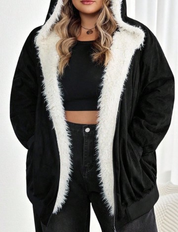 Hanorac SHEIN CURVE, negru