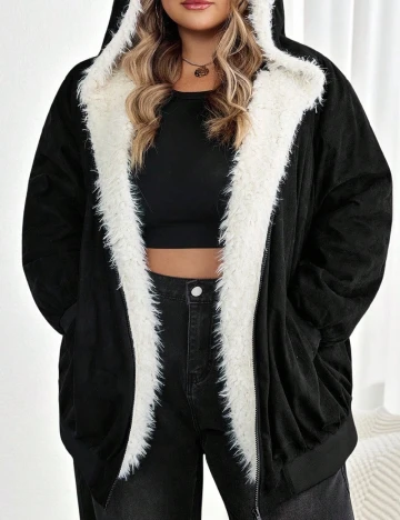 Hanorac SHEIN CURVE, negru