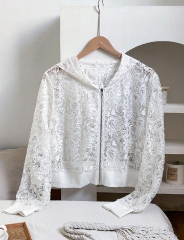 Hanorac SHEIN CURVE, alb