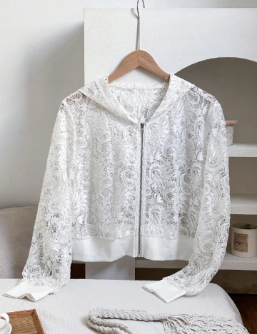 Hanorac SHEIN CURVE, alb