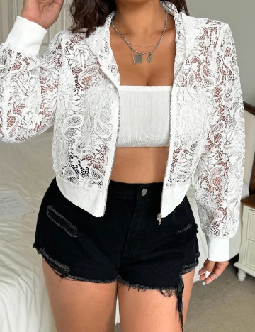 Hanorac SHEIN CURVE, alb