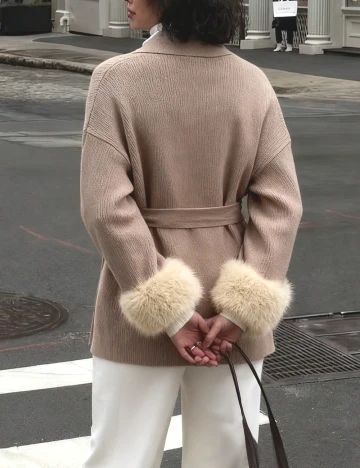 Cardigan SHEIN, maro deschis