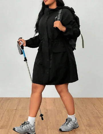 Geaca impermeabila SHEIN CURVE, negru