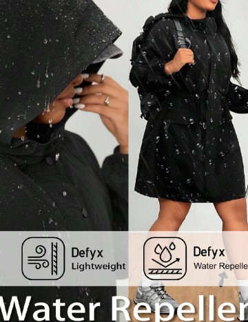 Geaca impermeabila SHEIN CURVE, negru