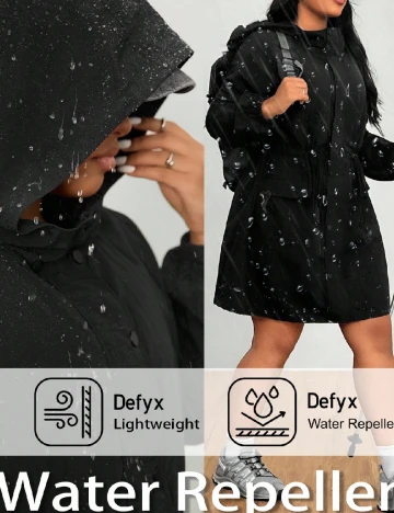 Geaca impermeabila SHEIN CURVE, negru