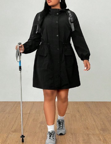 Geaca impermeabila SHEIN CURVE, negru