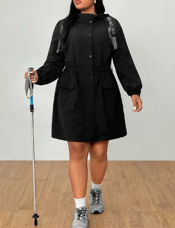 Geaca impermeabila SHEIN CURVE, negru