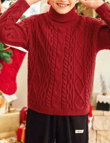 Pulover Shein Kids, rosu