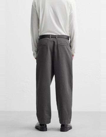 Pantaloni Zara, gri petrol