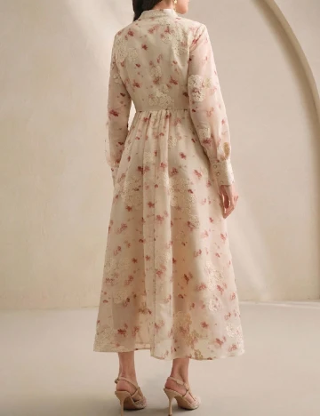 Rochie medie Anewsta, crem