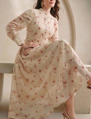 Rochie medie Anewsta, crem